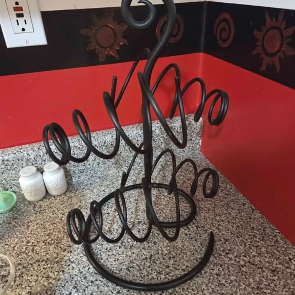 Wrought iron spiral wine rack